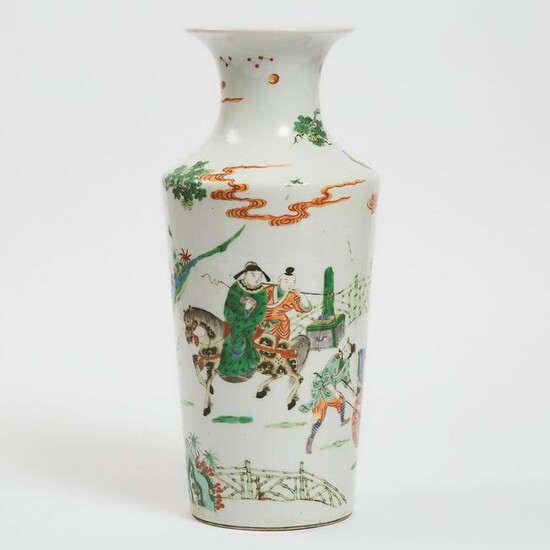 A Famille Verte 'Figural' Vase, Late 19th/Early 20th