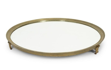 A French Gilt Bronze Mirrored Table Plateau Diameter 19