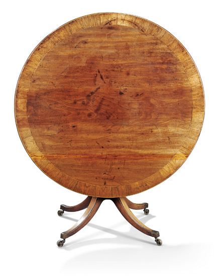 A GEORGE III MAHOGANY AND INDIAN-ROSEWOOD BANDED BREAKFAST TABLE, CIRCA 1800