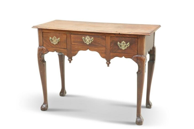 A GEORGIAN-STYLE MAHOGANY SIDE TABLE, the moulded