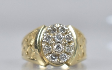 A Gents Diamond Ring, Ten Round Brilliant Cut Stones, Each M...