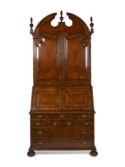 A George II Style Walnut Secretary Bookcase