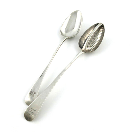 A George III silver Old English pattern straining spoon