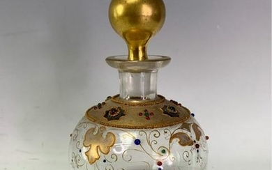 A JEWELED MOSER PERFUME BOTTLE