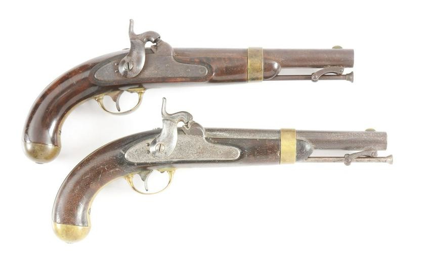 (A) LOT OF TWO H. ASTON MODEL 1842 PERCUSSION PISTOLS