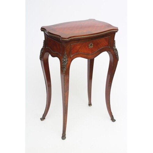A LOUIS XV STYLE WORK TABLE, 19th century, in kingwood and t...