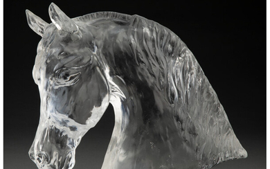 A Large Baccarat Clear Glass Horse Head (late 20th century)