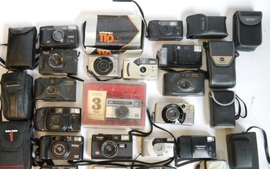 A Large Collection of 35mm Compact Film Cameras Including A ...
