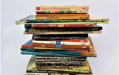 A Large Collection of Vintage Children's Books, Including Alice in Wonderland, The Cat in the Hat, & Skippy the Bush Kangaroo, [Approx 50]