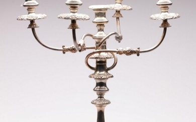 A Large Silverplated Candelabra with Four Branches (H48cm)