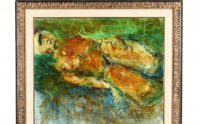 A Mid-Century Modern Painting of a Nude Woman