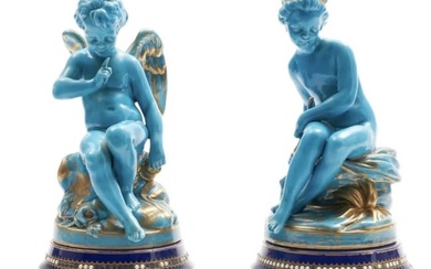 A PAIR OF 19TH C. SEVRES FIRURES