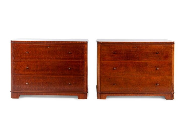 A Pair of Continental Thuya or Yew Wood Chests of