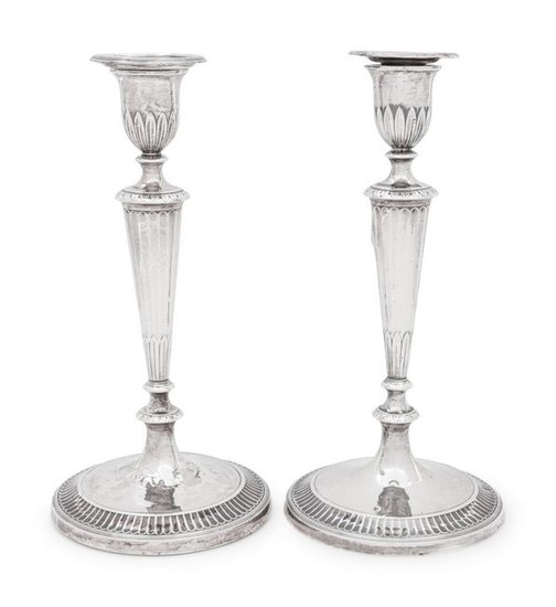 A Pair of George III Silver Candlesticks