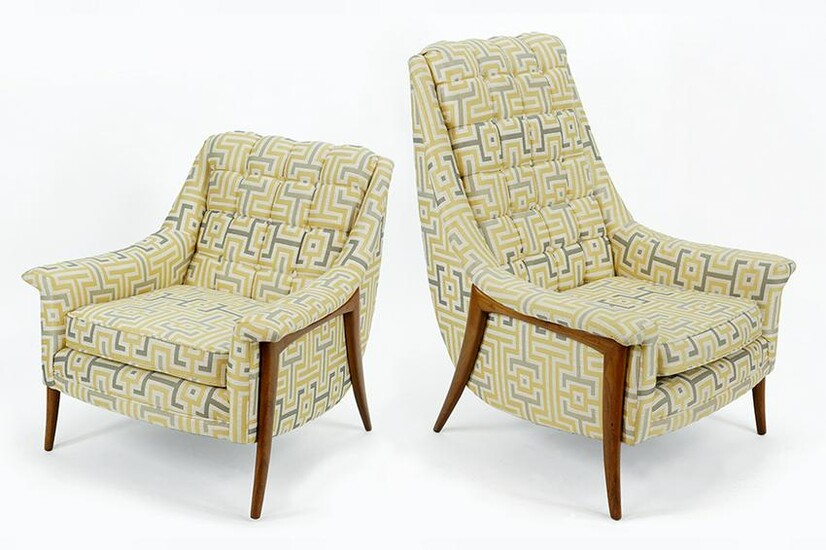 A Pair of Kroehler Mid-Century Modern His and Hers