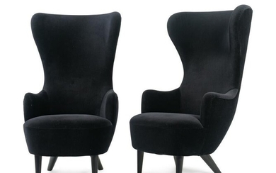 A Pair of Tom Dixon Wingback Chairs Height 50 x width