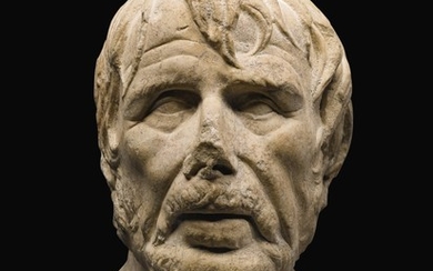A ROMAN MARBLE HEAD OF A GREEK POET, PROBABLY HESIOD, CIRCA 1ST CENTURY A.D.