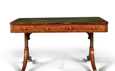 A Regency Rosewood and Satinwood Inlaid Writing Table, Circa 1810