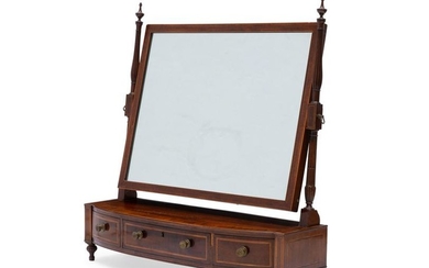 A Regency inlaid mahogany dressing mirror