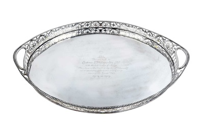 A Victorian Silver Gallery Tray by Charles Stuart Harris, London, 1900