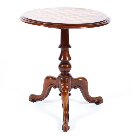 A Victorian rosewood and mahogany chess table