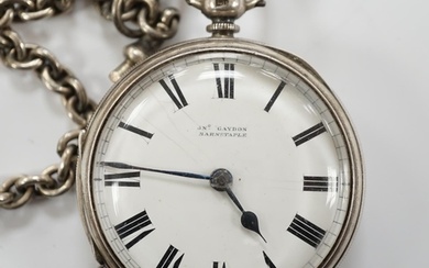 A Victorian silver open face pocket watch by Gaydon of Barns...