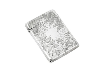 A Victorian sterling silver card case, London 1894 by