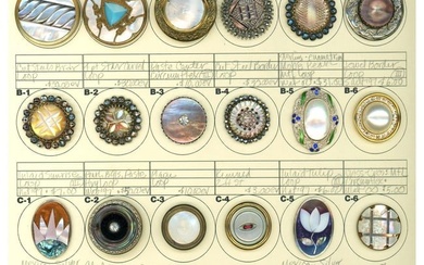 A card of division one & three assorted pearl buttons