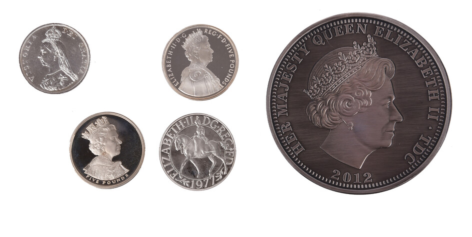 A collection of commemorative coins
