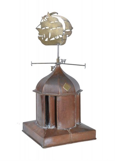 A copper and brass mounted weathervane