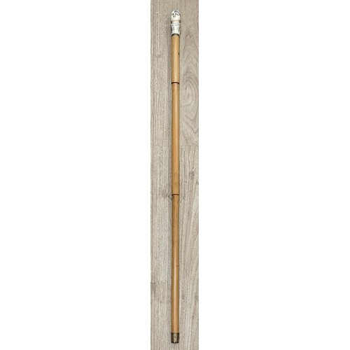 A fine 19th century sword stick, gilt etched blade, brass ti...