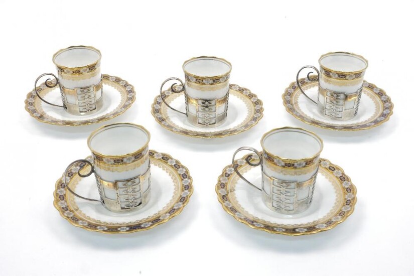A five-piece Aynsley porcelain coffee set, to...