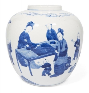 A large Chinese porcelain ginger jar, Kangxi...