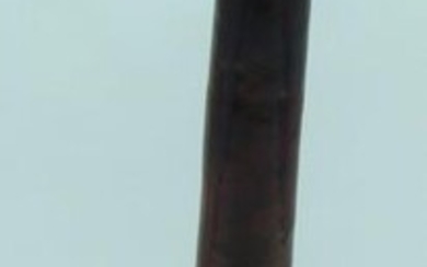 A large bottle Gourd pipe set on a metal base 52cm .