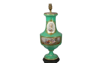 A late 19th/early 20th century Sevres style Continental porcelain vase