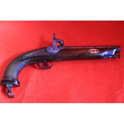 A mid-Victorian percussion pistol, no maker's marks visible,...