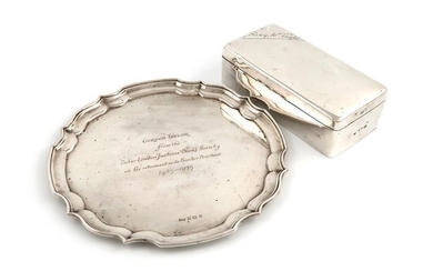 A modern presentation silver salver, by John Rose,...