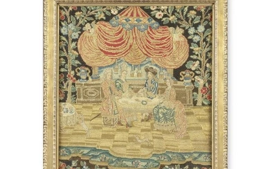 A needlework picture 18th century, French