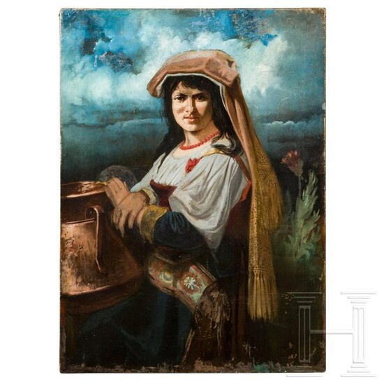 A portrait of a Sicilian peasant girl, mid-19th century