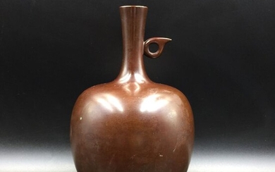 A rare pair of Bronze vase for Ikebana from the 1960s (2) - Bronze - Tsuda Eijyu - Japan - Mid 20th century