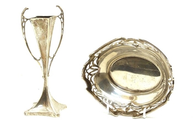 A silver Art Nouveau style specimen vase