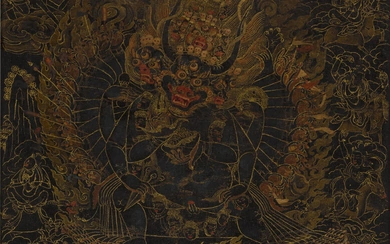 A thangka of Vajrabhairava, Tibet, 18th century