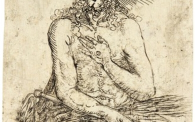 ALBRECHT DÜRER | THE MAN OF SORROWS SEATED (B., M., HOLL. 22)