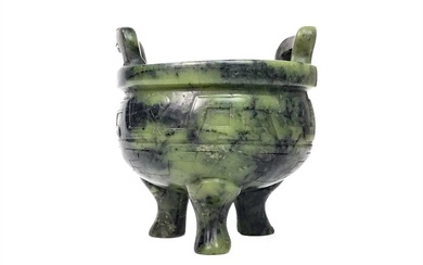 AN EARLY 20TH CENTURY CHINESE JADE CENSER