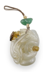 AN INSCRIBED AGATE 'LINGZHI' CARVING QING DYNASTY, 19TH CENTURY