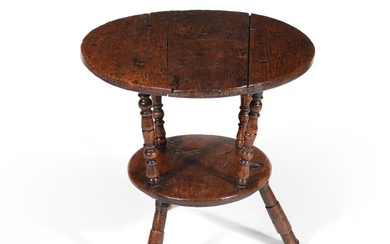 AN UNUSUAL OAK 'CRICKET' TABLE, PROBABLY WELSH, MID 18TH CENTURY