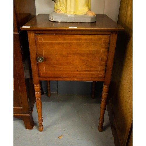 ANTIQUE INLAID MAHOGANY BEDSIDE CABINET 50 WIDE X 77 HIGH X ...