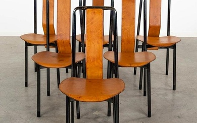 Achille CASTIGLIONI (1918-2002) 'Irma' for Zanotta, 6 chairs. (D:49 x W:40 x H:90 cm)