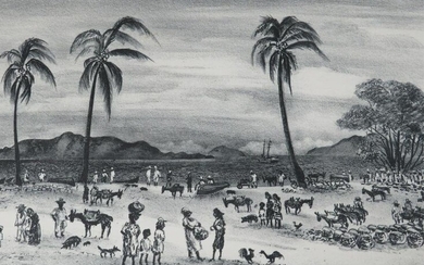 Adolf Dehn Lithograph "Beach Port At de la Cruz"