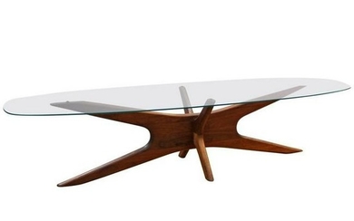Adrian Pearsall Mid-Century Glass Top Coffee Table